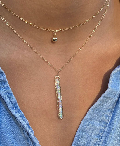 Opal stack necklace
