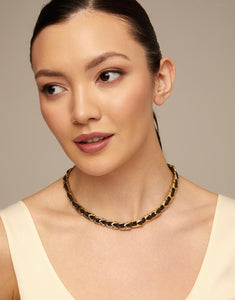 Unbeatable Leather and Gold Necklace