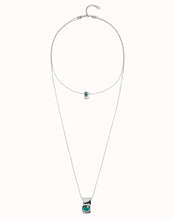 Load image into Gallery viewer, Double Sterling Silver-Plated Chain with Green Crystals