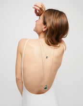 Load image into Gallery viewer, Double Sterling Silver-Plated Chain with Green Crystals