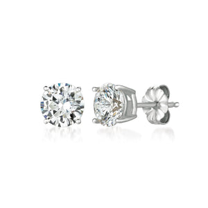 Solitaire Brilliant Stud Earrings Finished in Pure Platinum - 3.0 Cttw