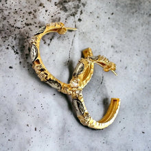 Load image into Gallery viewer, Tat2 Gold Earrings GOLD ALMA HOOPS 1.5"