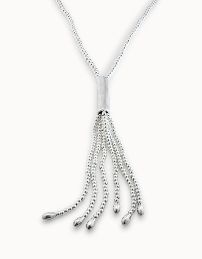 Sterling silver-plated whip necklace Clásicos collection – Haute