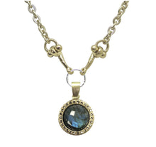 Load image into Gallery viewer, Labradorite Crystal Bezel Horsebit Necklace