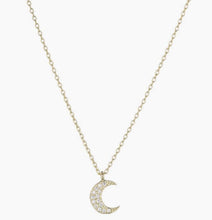 Load image into Gallery viewer, Melrose CZ Crescent Moon Necklace