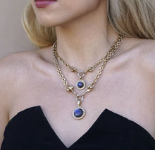 Load image into Gallery viewer, Mini Labradorite and Horsebit Necklace