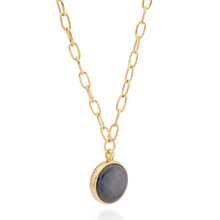 Load image into Gallery viewer, Large Grey Sapphire Pendant Necklace