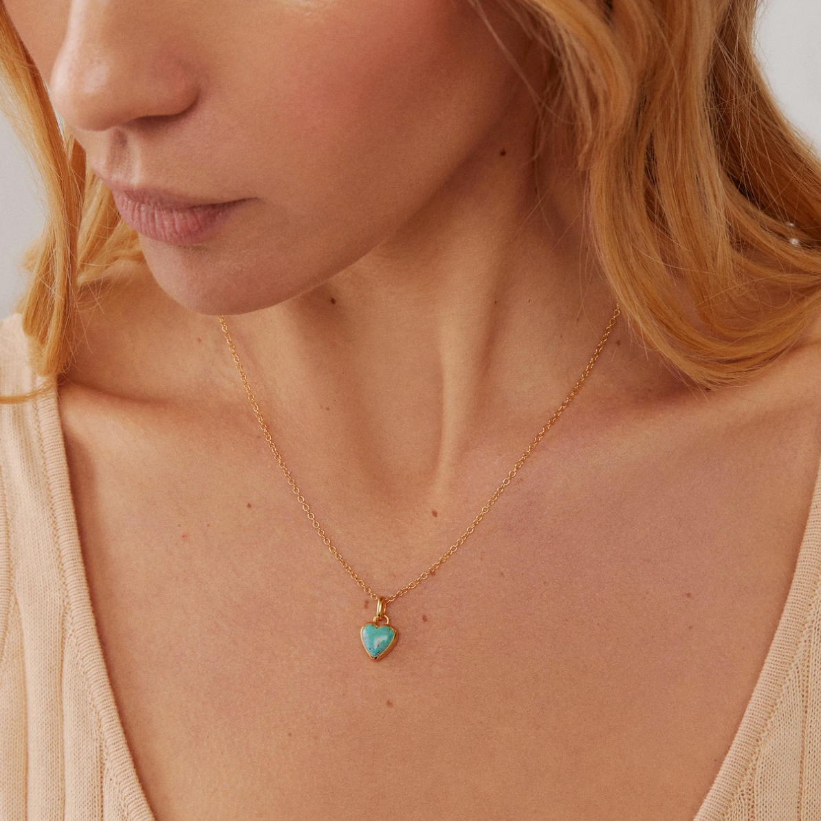 Tiny turquoise necklace on sale