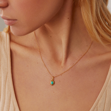 Load image into Gallery viewer, Small Turquoise Oval Pendant Necklace