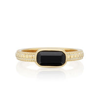 Load image into Gallery viewer, Small Black Onyx Rectangle Ring