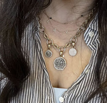 Load image into Gallery viewer, Triple Charm Pave Mini Molat Necklace