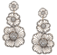 Load image into Gallery viewer, Vintage Triple Flower Earrings