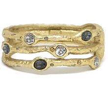 Load image into Gallery viewer, Capri 3 Row Coin & Crystal Bangle