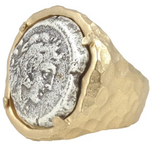 Load image into Gallery viewer, Gold Fira Framed Coin Ring