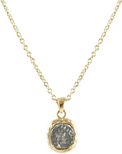Load image into Gallery viewer, Gold Pavia Coin & Frame Necklace
