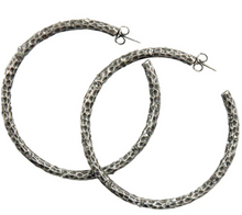 Load image into Gallery viewer, 2" Silver Pavia Hoops with Crystals