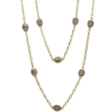 Load image into Gallery viewer, Gold Faustina Coin & Crystal Station Necklace