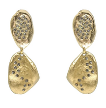 Load image into Gallery viewer, Gold Crystal Impression Earrings