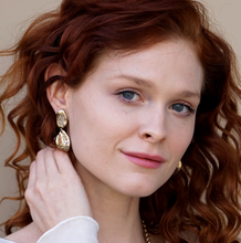 Load image into Gallery viewer, Gold Crystal Impression Earrings