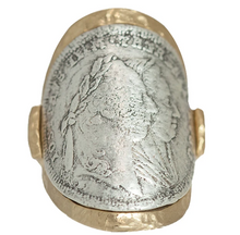 Load image into Gallery viewer, Gold Maria Theresa Curved Coin Ring