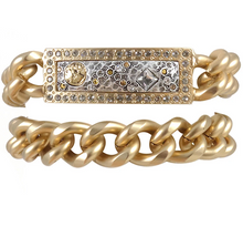 Load image into Gallery viewer, Gold Zeus Double Wrap ID Bracelet