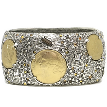 Load image into Gallery viewer, Silver Coin Thick Bangle
