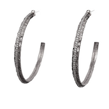 Load image into Gallery viewer, Gold Egy Crystal Thin Hoops