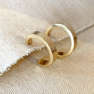 Simple Round Flat Square Tube Half Hoop Earrings