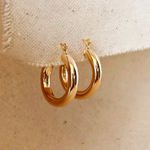 Load image into Gallery viewer, 18k Gold Filled Classic 25mm Tube Hoop Earrings