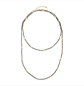 Half moon long strand necklace