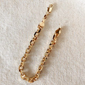 18k Gold Filled 7mm Link Bracelet