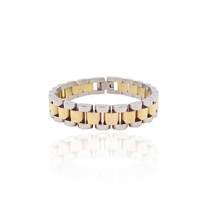 Two-tone gold watch bracelet