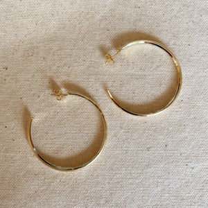 18k Gold Filled 50mm Hollow C-Hoop Earrings