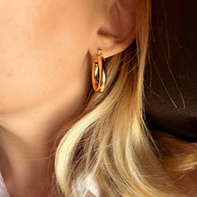 Load image into Gallery viewer, 18k Gold Filled Classic 25mm Tube Hoop Earrings