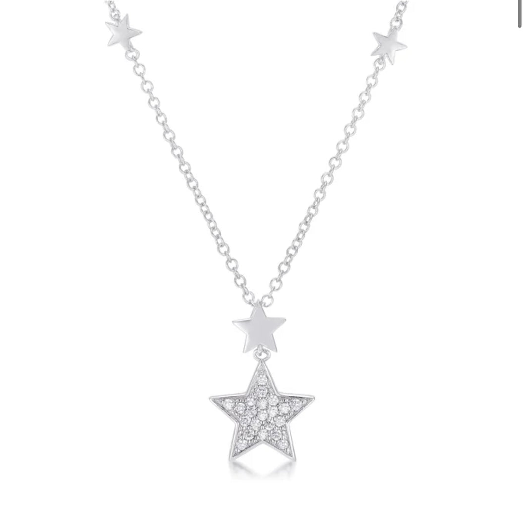 Silver star necklace