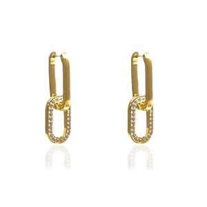 Gold double page earring