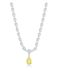 CANARY III OPULENT PEAR SHAPE NECKLACE WITH CANARY DROP-OFF
