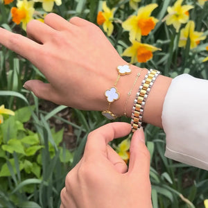 Two-tone gold watch bracelet