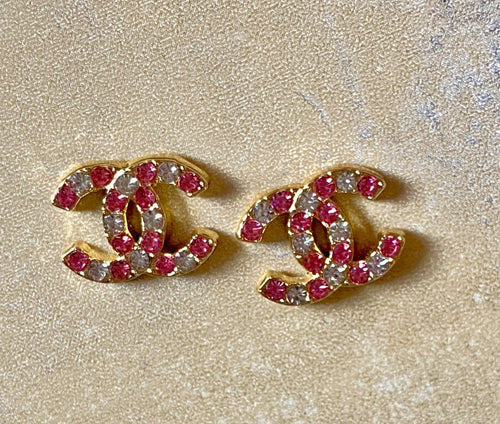 CC Lg pink and white stud