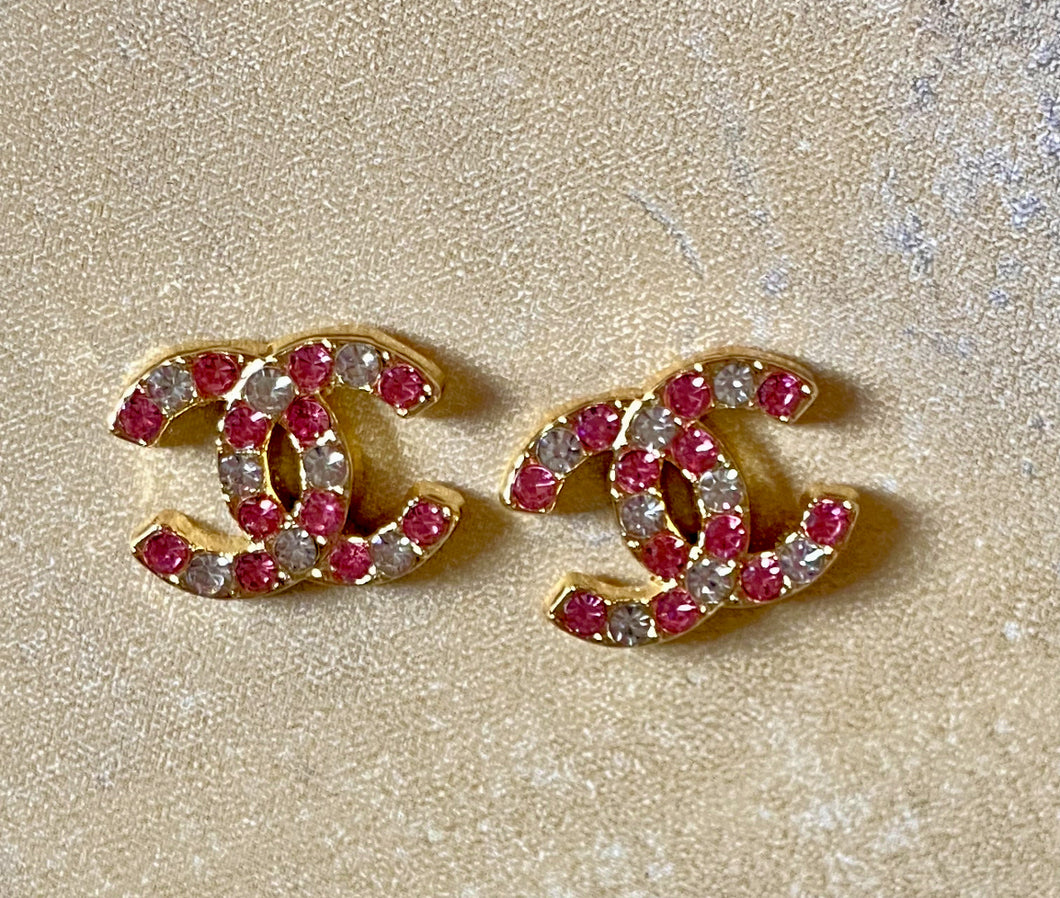 CC Lg pink and white stud