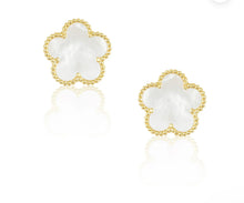 Load image into Gallery viewer, Mother of Pearl Clover Earrings