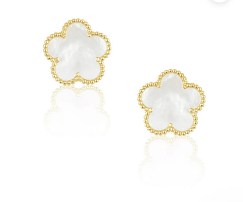 Mother of Pearl Clover Earrings