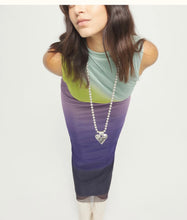 Load image into Gallery viewer, Long beaded heart, silver