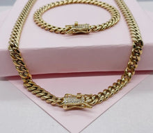 Load image into Gallery viewer, Medium Cuban with Cz clasp necklace or bracelet