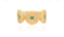 Load image into Gallery viewer, Flora disc turquoise ring