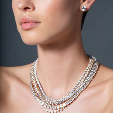 Load image into Gallery viewer, Gold or  Rose 3mm Tennis Necklace