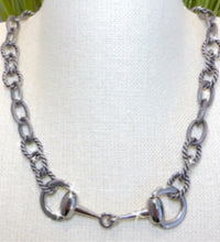 Load image into Gallery viewer, 16 inch short, gold or silver or two tone necklace with horse bit