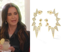 Load image into Gallery viewer, Large cz spike earrings