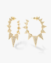 Load image into Gallery viewer, Large cz spike earrings