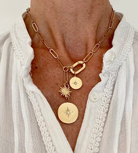 Load image into Gallery viewer, Paperclip Medallion Caribbean Necklace